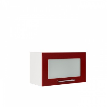 Бруклин ШВГС 600 Шкаф верхний горизонтальный со стеклом (Бетон белый/корпус Белый) в Краснозёрском - krasnozyorskoe.mebel54.com | фото