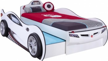 CARBED Кровать-машина Coupe с выдвижной кроватью White 20.03.1310.00 в Краснозёрском - krasnozyorskoe.mebel54.com | фото