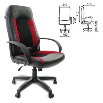 Кресло офисное BRABIX Strike EX-525 (черно-красный) в Краснозёрском - krasnozyorskoe.mebel54.com | фото