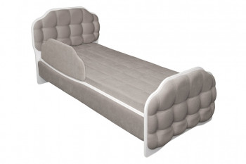 Кровать 190 Атлет Lux 96 Серый (мягкий бортик) в Краснозёрском - krasnozyorskoe.mebel54.com | фото