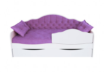 Кровать 190 серии Иллюзия Лайт 1 ящик 32 Фиолетовый (подушки) в Краснозёрском - krasnozyorskoe.mebel54.com | фото