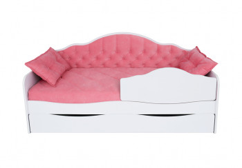 Кровать 190 серии Иллюзия Лайт 1 ящик 89 Розовый (подушки) в Краснозёрском - krasnozyorskoe.mebel54.com | фото