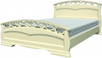 Кровать Грация-1 из массива сосны 1600*2000 Слоновая кость в Краснозёрском - krasnozyorskoe.mebel54.com | фото