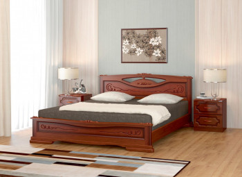 Кровать Карина-7 из массива сосны 1400*2000 Орех в Краснозёрском - krasnozyorskoe.mebel54.com | фото