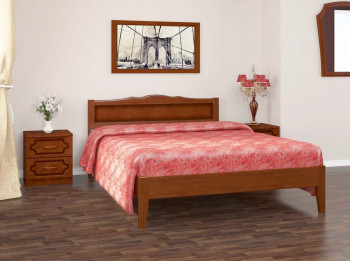 Кровать Карина-7 из массива сосны 1600*2000 Орех в Краснозёрском - krasnozyorskoe.mebel54.com | фото