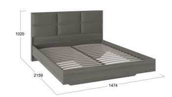 Кровать «Либерти» с мягким изголовьем и подъемным механизмом Хадсон/Ткань Грей/1400 в Краснозёрском - krasnozyorskoe.mebel54.com | фото