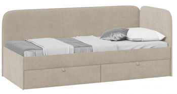Кровать «Молли» с мягкой обивкой (900) тип 1 (Микровелюр Scandi Cream 03) в Краснозёрском - krasnozyorskoe.mebel54.com | фото