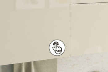 Кухонный гарнитур "Бостон 1.8" белый/крем глянец/дуб скальный глянец в Краснозёрском - krasnozyorskoe.mebel54.com | фото