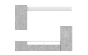 Мебель для гостиной МГС 4 (Белый/Цемент светлый) в Краснозёрском - krasnozyorskoe.mebel54.com | фото