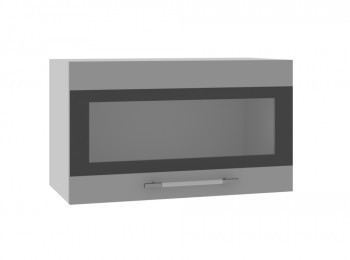 Ройс ПГСФ 600 Шкаф верхний горизонтальный со стеклом с фотопечатью (Графит софт/корпус Серый) в Краснозёрском - krasnozyorskoe.mebel54.com | фото