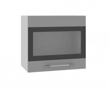 Ройс ВПГСФ 500 Шкаф верхний горизонтальный со стеклом с фотопечатью высокий (Графит софт/корпус Серый) в Краснозёрском - krasnozyorskoe.mebel54.com | фото