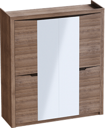 Шкаф четырехдверный Соренто с комплектом полок (3 шт)Дуб стирлинг/Кофе структурный матовый в Краснозёрском - krasnozyorskoe.mebel54.com | фото