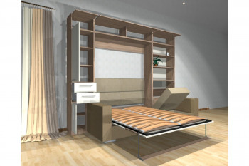 Шкаф-кровать с диваном Каролина в Краснозёрском - krasnozyorskoe.mebel54.com | фото