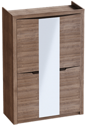 Шкаф трехдверный Соренто Дуб стирлинг/Кофе структурный матовый в Краснозёрском - krasnozyorskoe.mebel54.com | фото